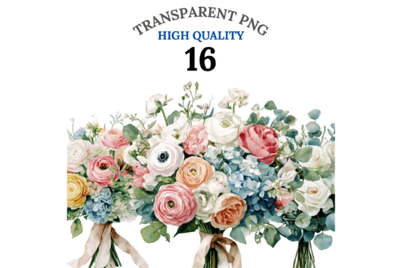16 Wedding Bouquets Clipart: Elevate Your Designs with Floral Elegance