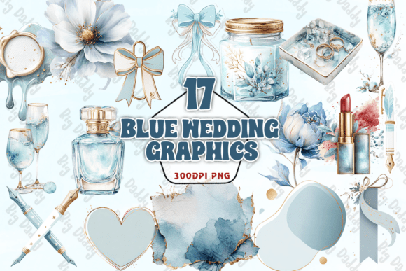 Blue Wedding Graphics PNG: A Designer's Toolkit for Elegant Projects