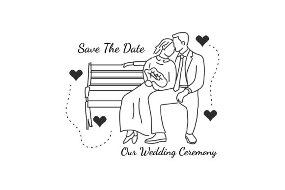 Capturing Romance: The Perfect Park Bench Wedding Illustration