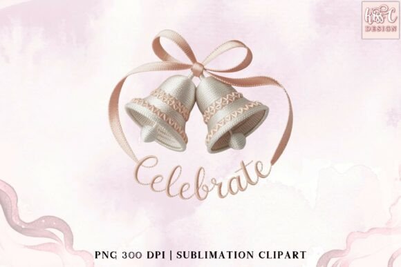 Celebrate Wedding Bells Embroidered PNG: A Design Asset for Joyful Projects