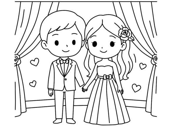 Charming Wedding Illustrations: The Bride Groom Wedding Prewing Collection