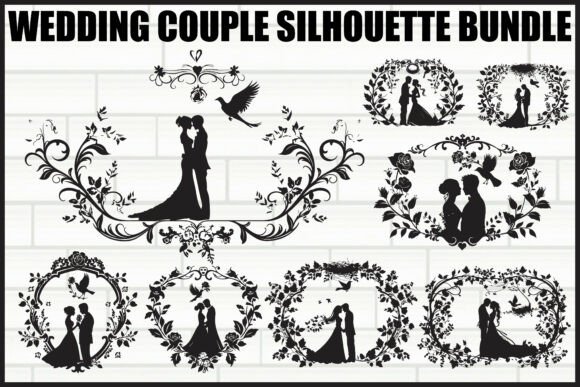 Crafting Timeless Romance: The Wedding Couple Silhouette Set