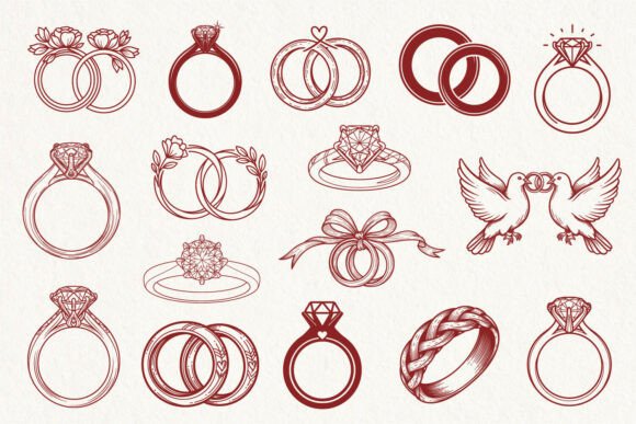 Elegant Line Art for Wedding Creations