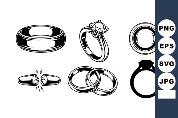 Elegant Wedding Ring Vectors for Timeless Design Projects