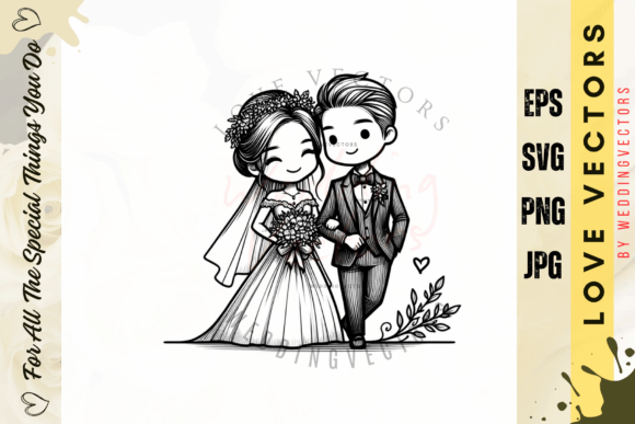 Elevating Wedding Design with Modern Love Vectors