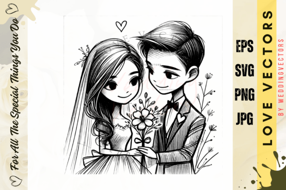 Enchanting Wedding Couple & Love Vectors for Designers