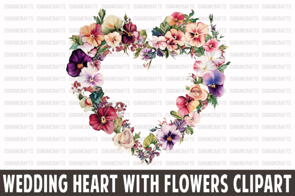 Enchanting Wedding Heart with Flowers Clipart for Every Creation