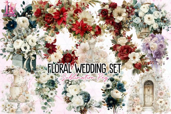 Floral Wedding Set PNG: Your Go-To for Elegant Design Projects