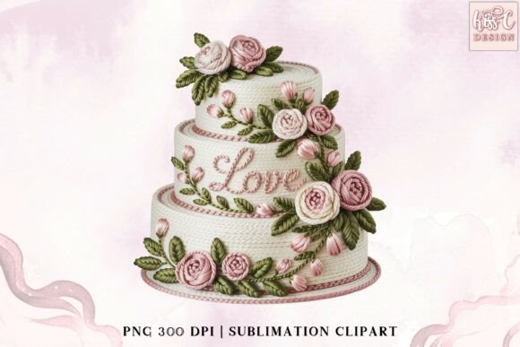 Love Wedding Cake Embroidered PNG: Design Ideas for Your Projects
