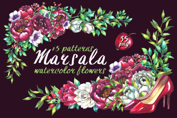 Marsala Wedding Clipart: A Designer's Secret Weapon