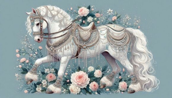 Pearl Wedding Horse: A Touch of Equestrian Elegance for Your Designs