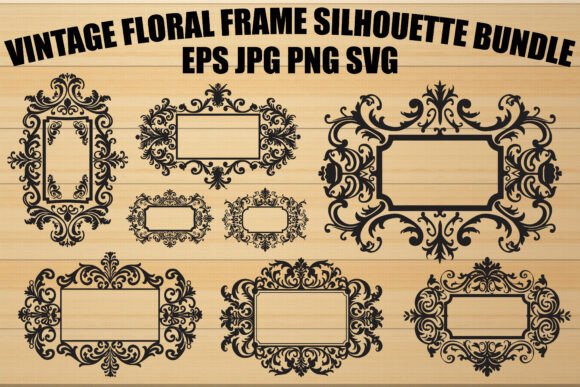 Vintage Wedding Frame Vectors: Elegant Silhouettes for Every Project