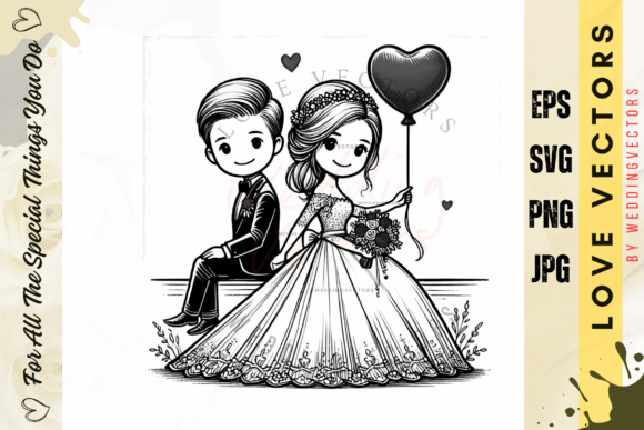 Wedding Couple and Love Vectors - C2232: A Floral Design Dream
