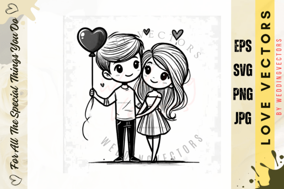 Wedding Couple and Love Vectors - C2676: A Vintage Design Dream