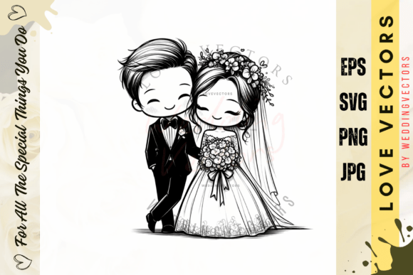 Wedding Couple and Love Vectors - C2727