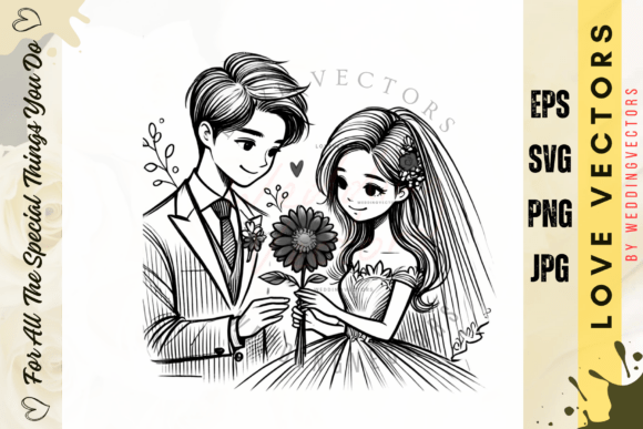 Wedding Couple and Love Vectors - C284: A Timeless Emblem