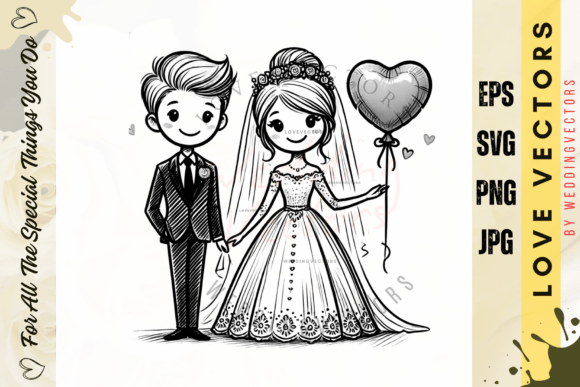 Wedding Couple and Love Vectors - C3227: A Designer's Guide to Romantic Branding