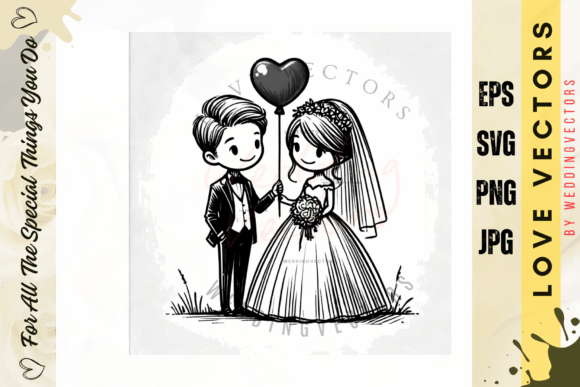 Wedding Couple and Love Vectors: The C1769 Illustration Set