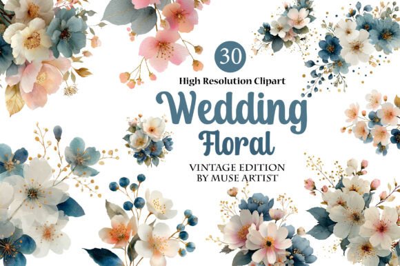 Wedding Floral Clipart: 30 Designs for Every Project